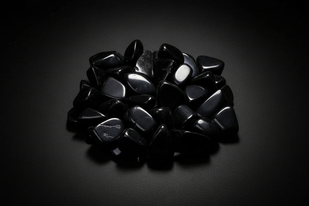Polished black Obsidian tumbled stones