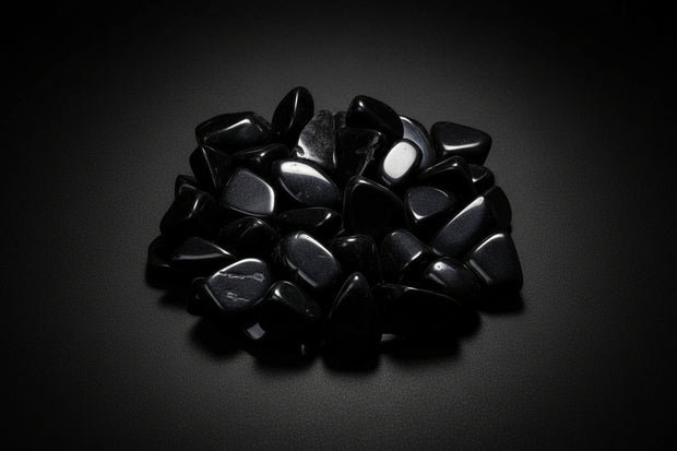 Polished black Obsidian tumbled stones