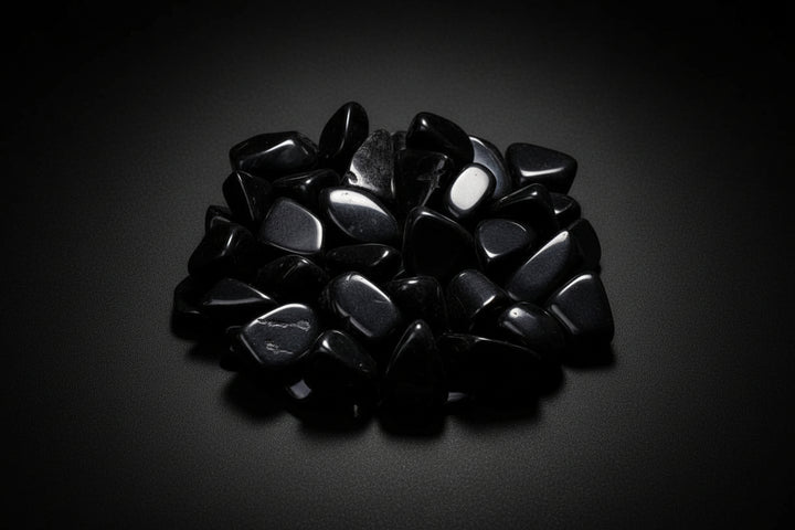 Polished black Obsidian tumbled stones