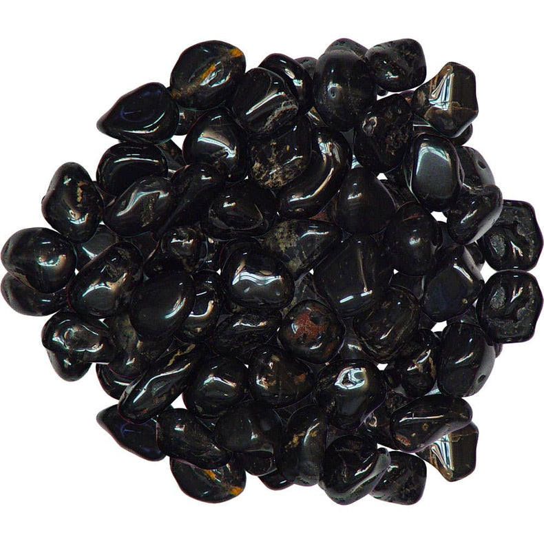 Pile of black stones on a white background