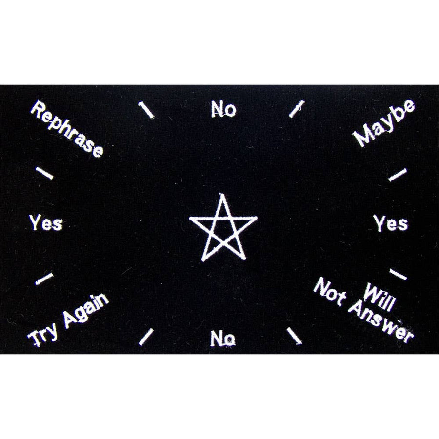 Black Pendulum Mat – Cotton Divination Cloth with Pentacle