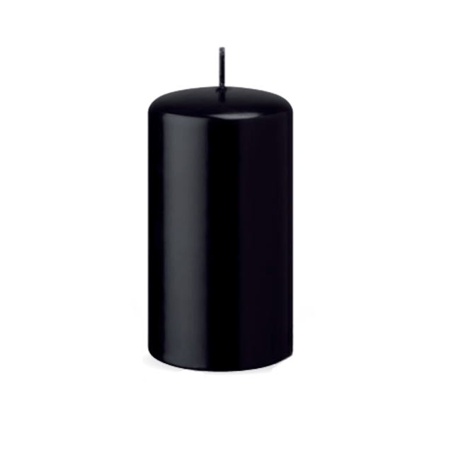 Black candle on a white background
