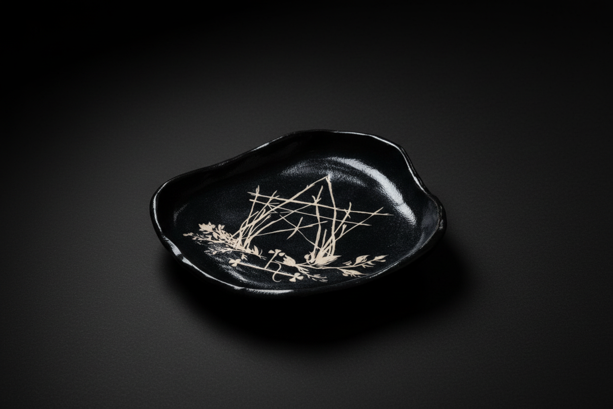 Black Sgraffito Ceramic Offering Plate – House of Twigs
