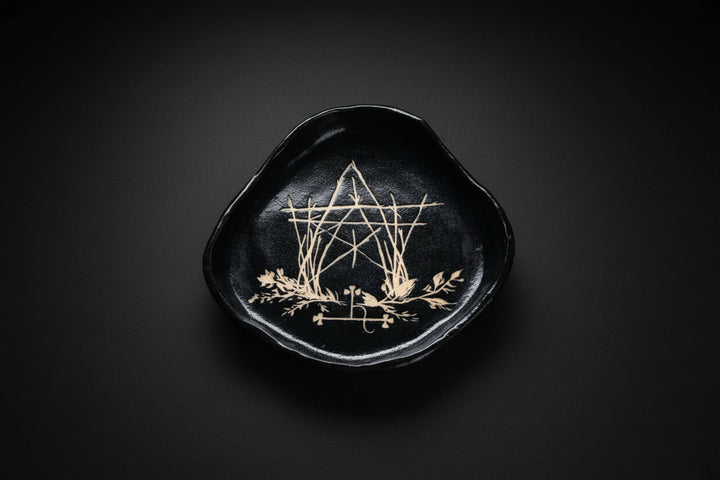 Black Sgraffito Ceramic Offering Plate – House of Twigs