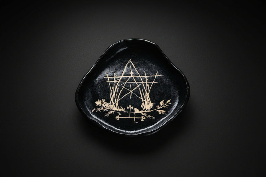 Black Sgraffito Ceramic Offering Plate – House of Twigs