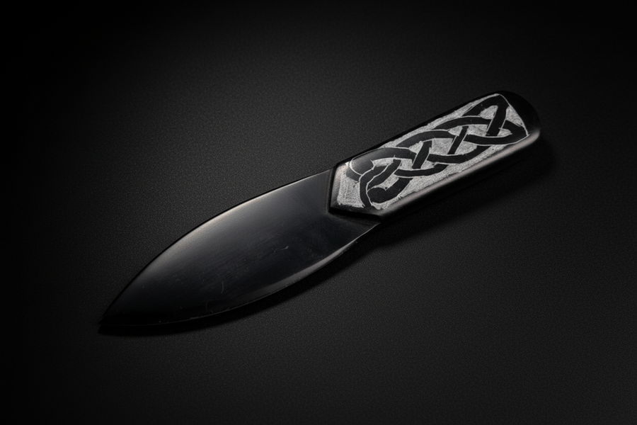 Black Soapstone Athame – Talc-Rich Stone Trade Material