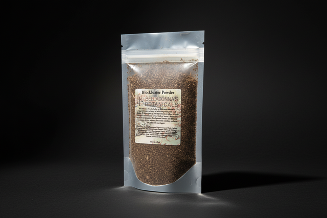 Blockbuster ritual powder in labeled packaging