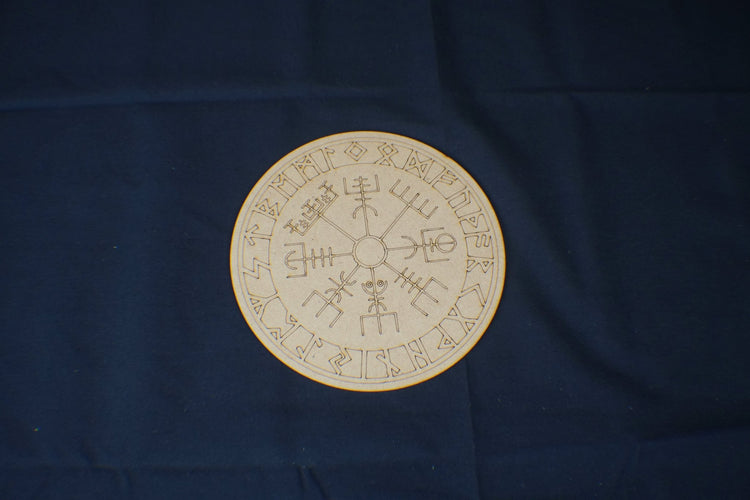 Wooden board for runes to sit on, its on a black background.