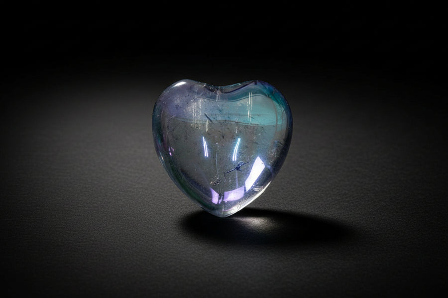 Blue Aura Quartz Heart