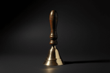 Brass altar bell with polished wooden handle