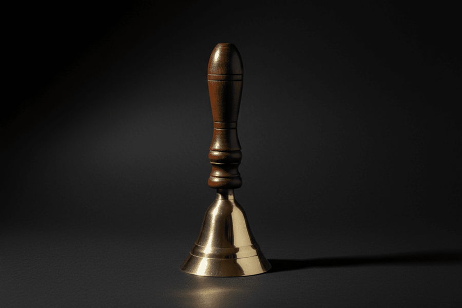 Brass Altar Bell with Wooden Handle