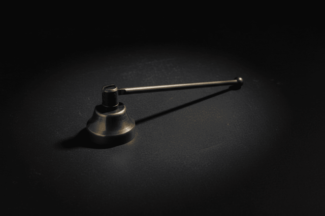 Five-inch brass candle snuffer for altar use