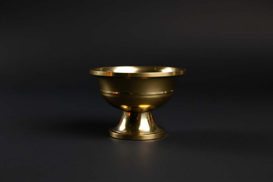 Brass ritual drinking bowl for altar offerings