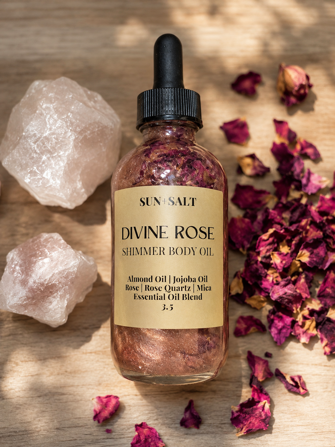 Divine Rose Shimmer Body Oil by Lux&amp;Lou