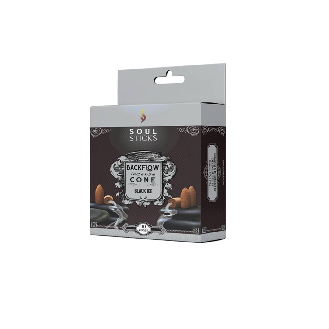 Soul Sticks Black Ice backflow incense cones package