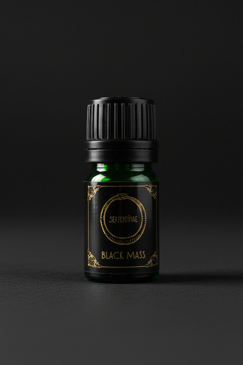 Black Mass ceremonial ritual oil bottle