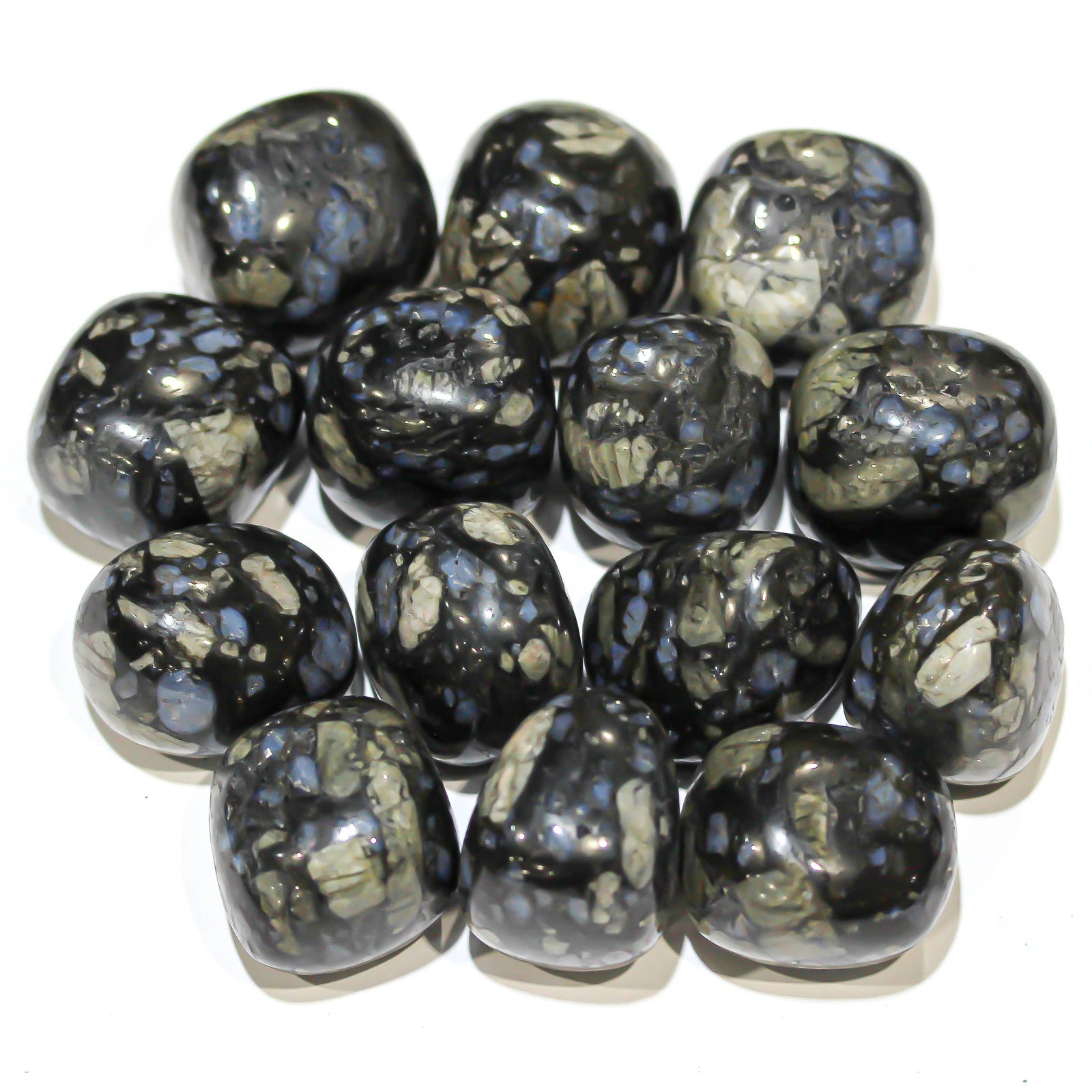 Polished Glaucophane stones with blue-gray coloring
