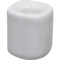 plain white chime candle holder made of ceramic