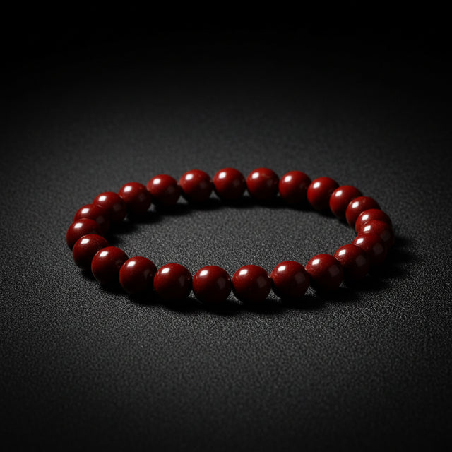 Cinnabar beaded stretch bracelet