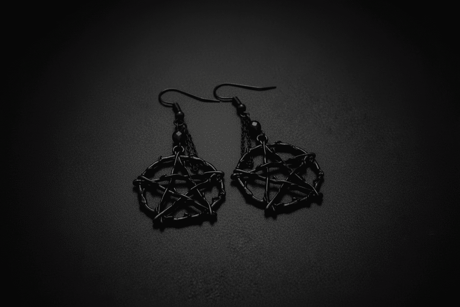 Classic Pentacle Earrings – Timeless Occult Symbol Jewelry