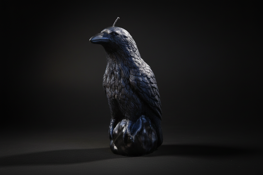 Crow & Raven Ritual Candle – Messenger & Shadow Symbolism