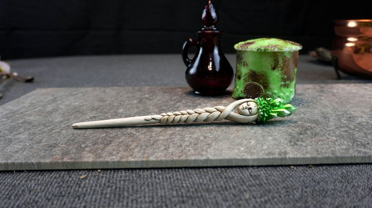 Crystal Goddess Wand – White Sculpted Feminine Spirit