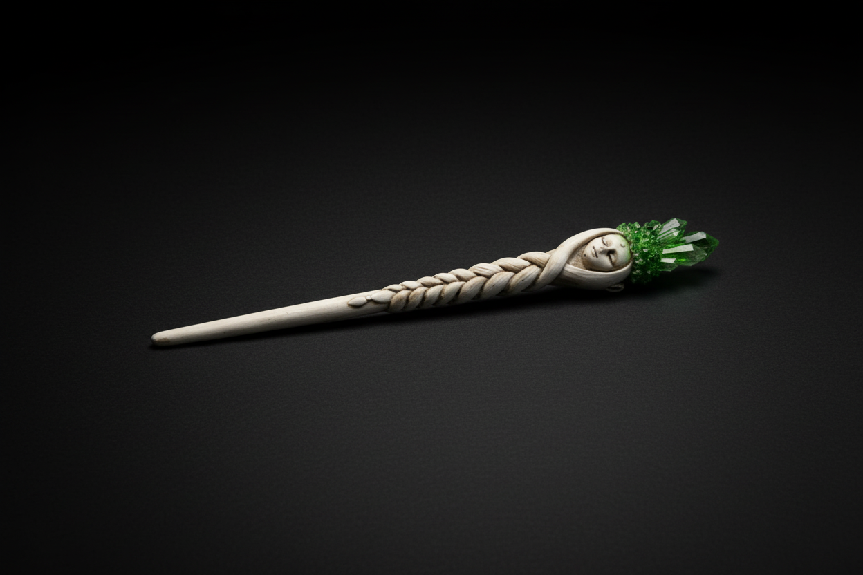 crystal goddess wand on a white background.