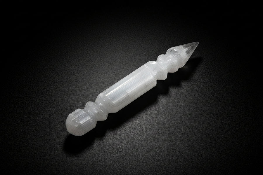 Curved Satin Spar Gypsum Wand (Selenite)