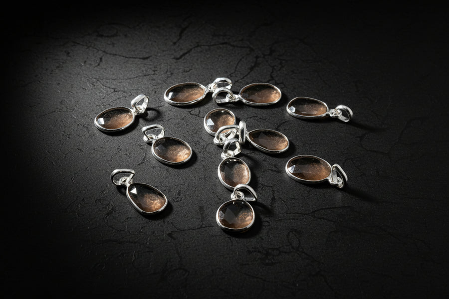 Peach Moonstone Pendant Necklace – .925 Sterling Silver