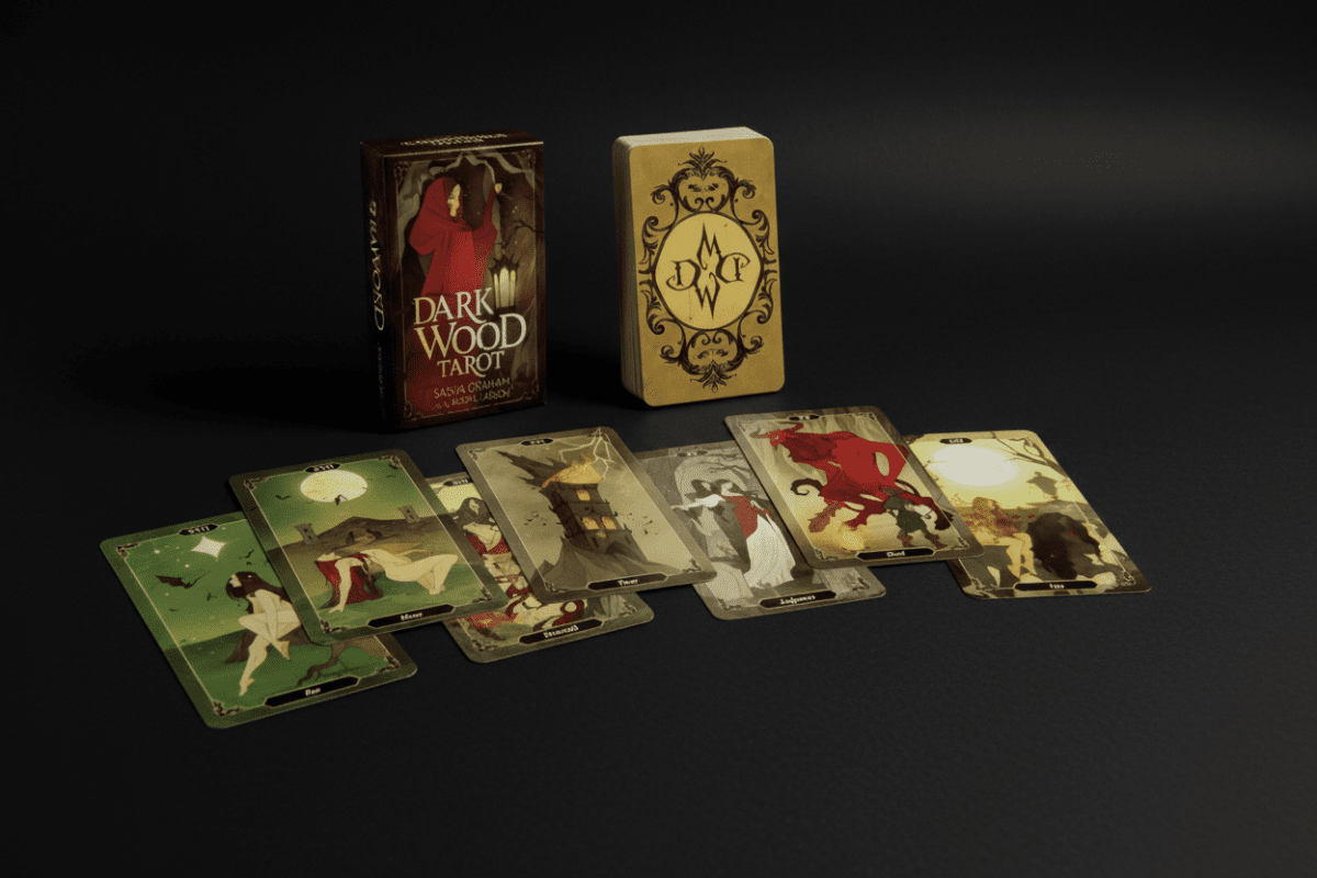 Dark Wood Tarot 78-card deck with shadow-themed artwork