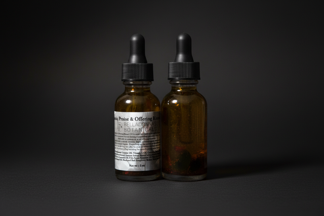 Demonic Praise and Offering ritual oil bottle with dropper