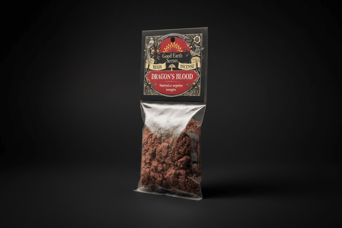 Natural Dragon's Blood resin incense in one-ounce packaging