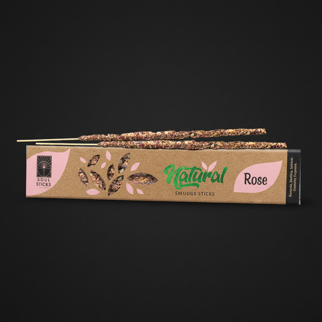 Rose natural incense sticks in branded Soul Sticks packaging