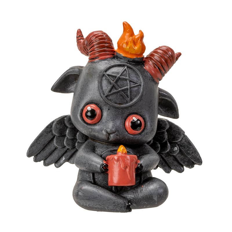 Cute Baphomet figure shown from the side