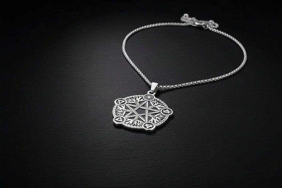 Elemental Pentacle Tree of Life Necklace
