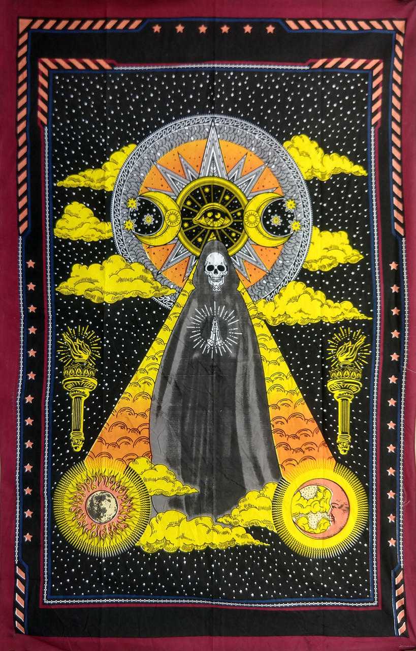 Vrinda Indian cotton Death Dragon tapestry