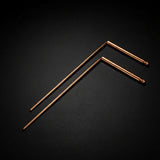 Pair of copper dowsing rods with rotating handles