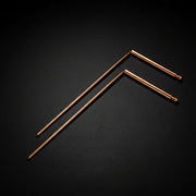 Pair of copper dowsing rods with rotating handles