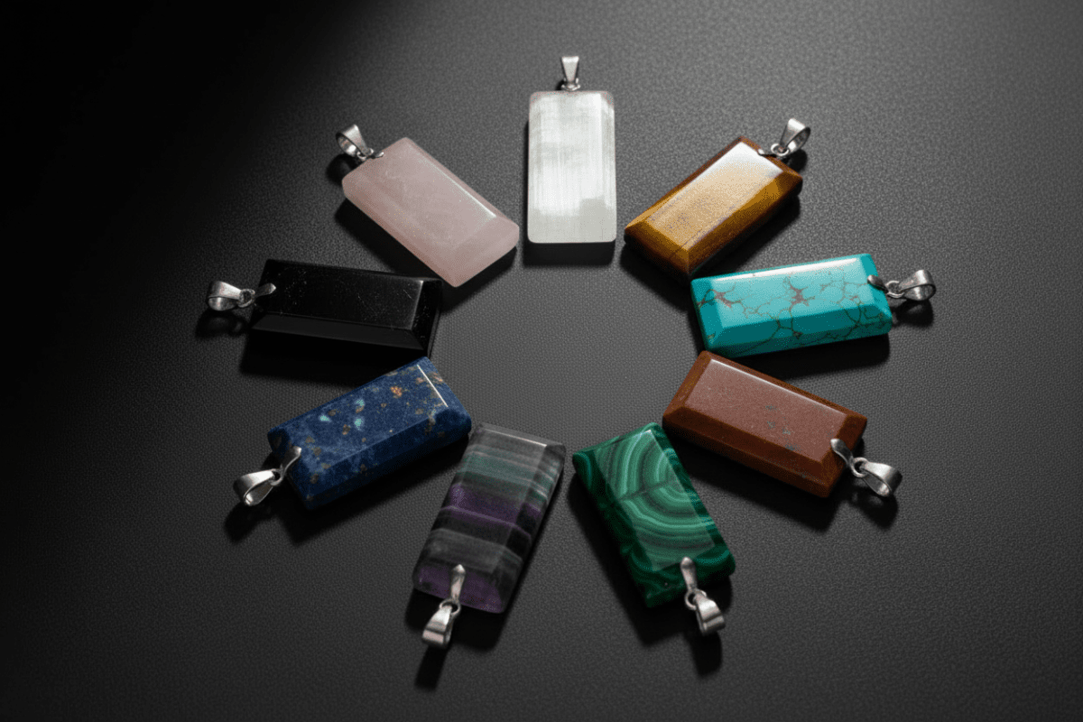 Faceted crystal pendant necklaces with .925 sterling silver chains