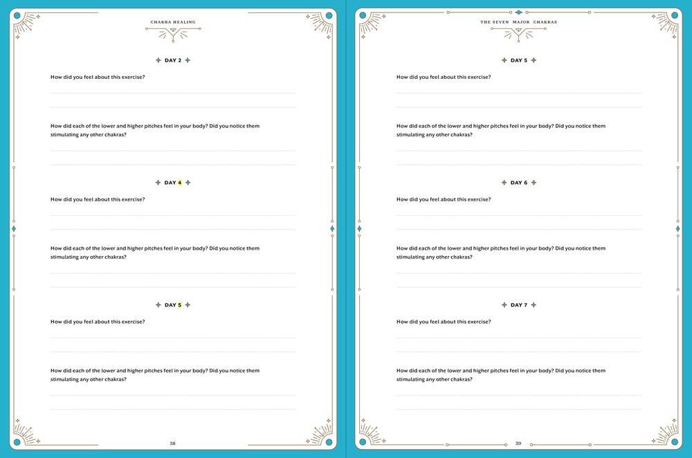 Chakra Healing workbook exercise spread