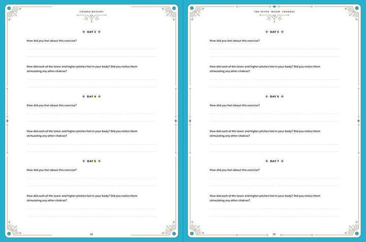 Chakra Healing workbook exercise spread