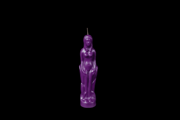 Purple female figure ritual candle