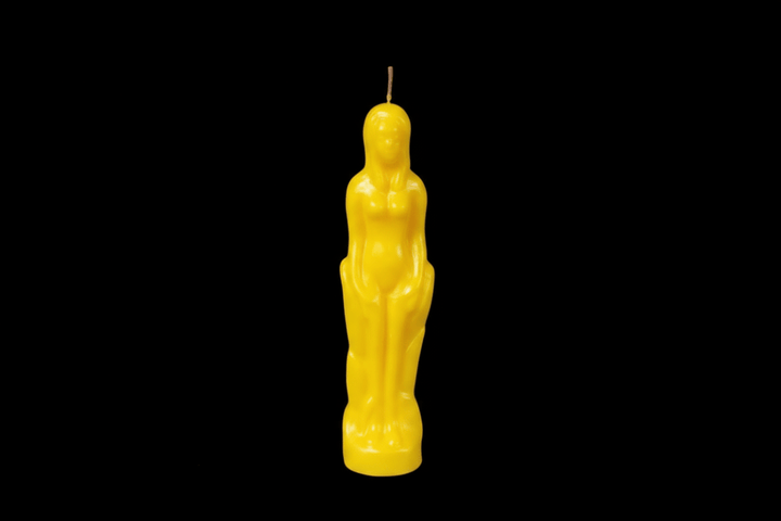Green female figure ritual candle