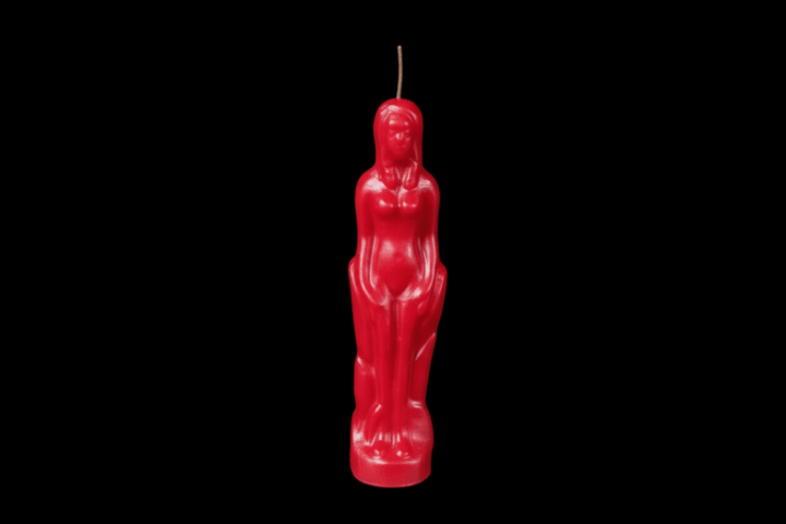 Blue female figure ritual candle