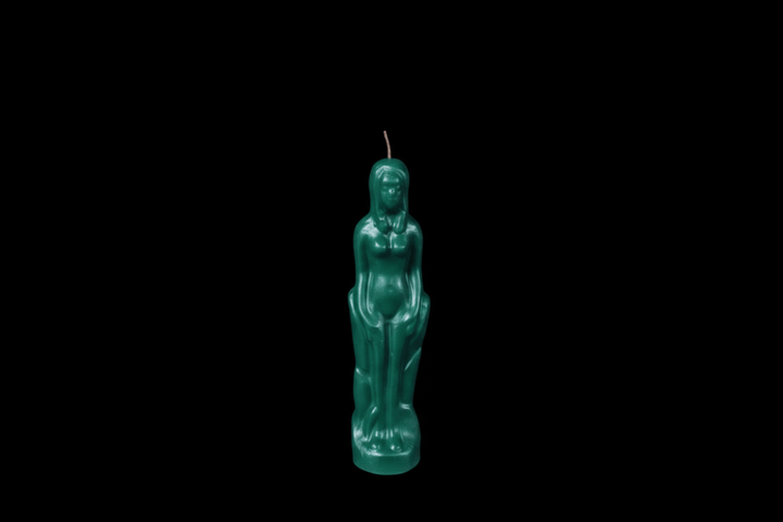 Orange female figure ritual candle