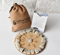Futhark Rune Set | Rainbow Moonstone Runes | Runic Crystals
