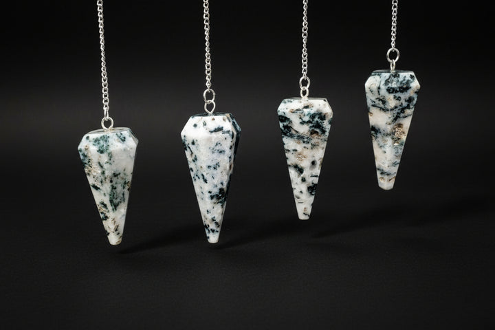 Polished pointed pendulum with chain