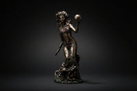 Bronzed resin Gaia Earth Mother statue shown from the front