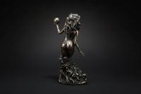 Bronzed resin Gaia statue shown from a side angle