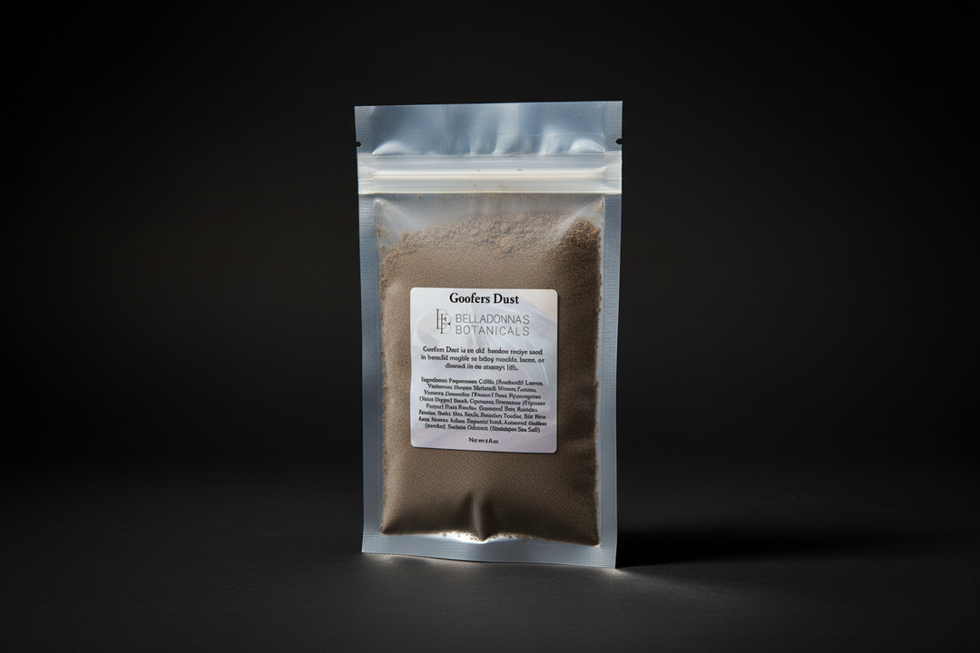 Goofers Dust in labeled ritual powder packaging